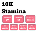 Stamina 10k Training Plan (Self-Guided)